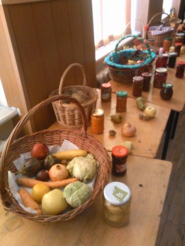 Poza facuta la sarbatorirea festivalului toamnei la Scoala Stremt